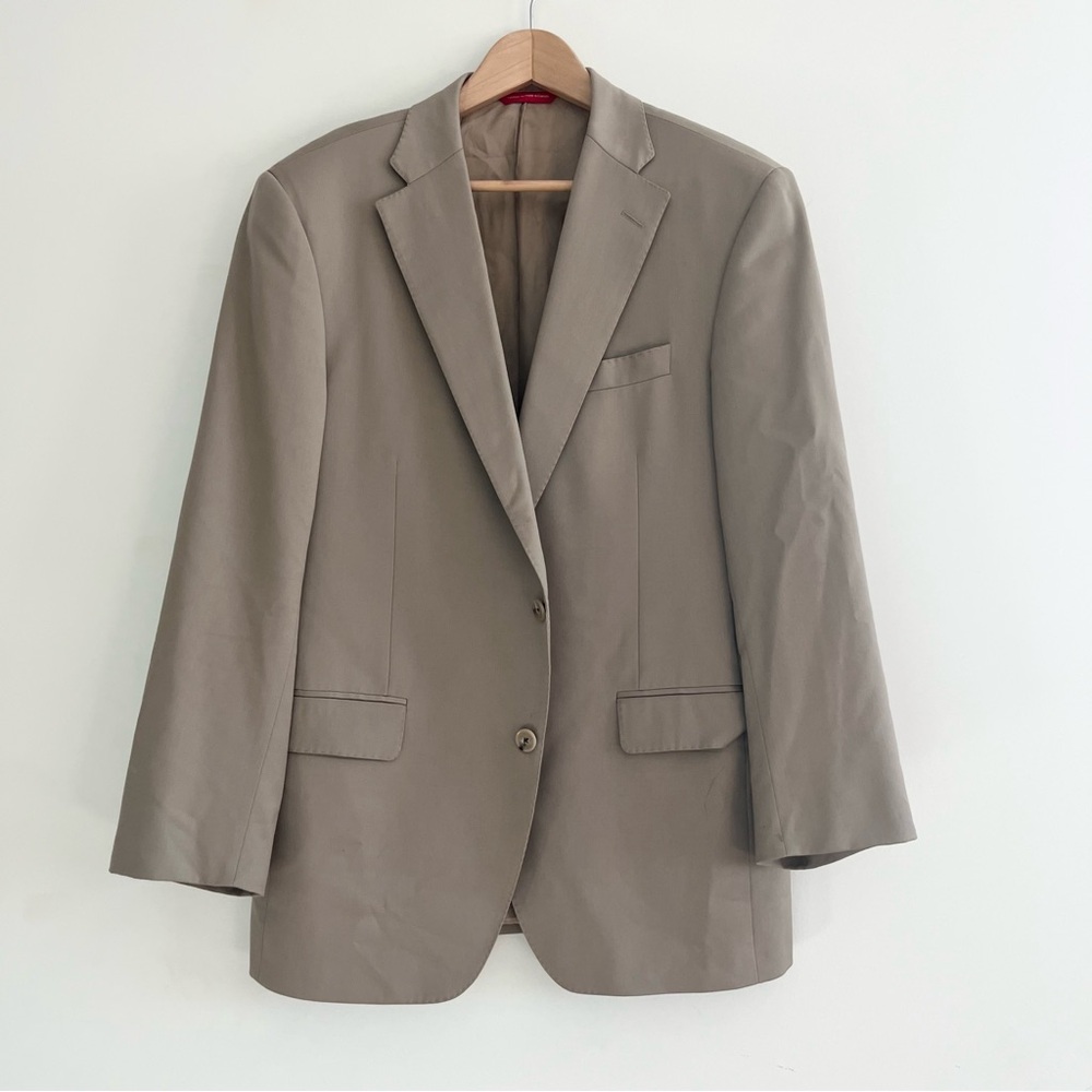 SAMUELSOHN Performance Loro Piana Taupe Tan Suit Blazer Made in Italy READ 41-35